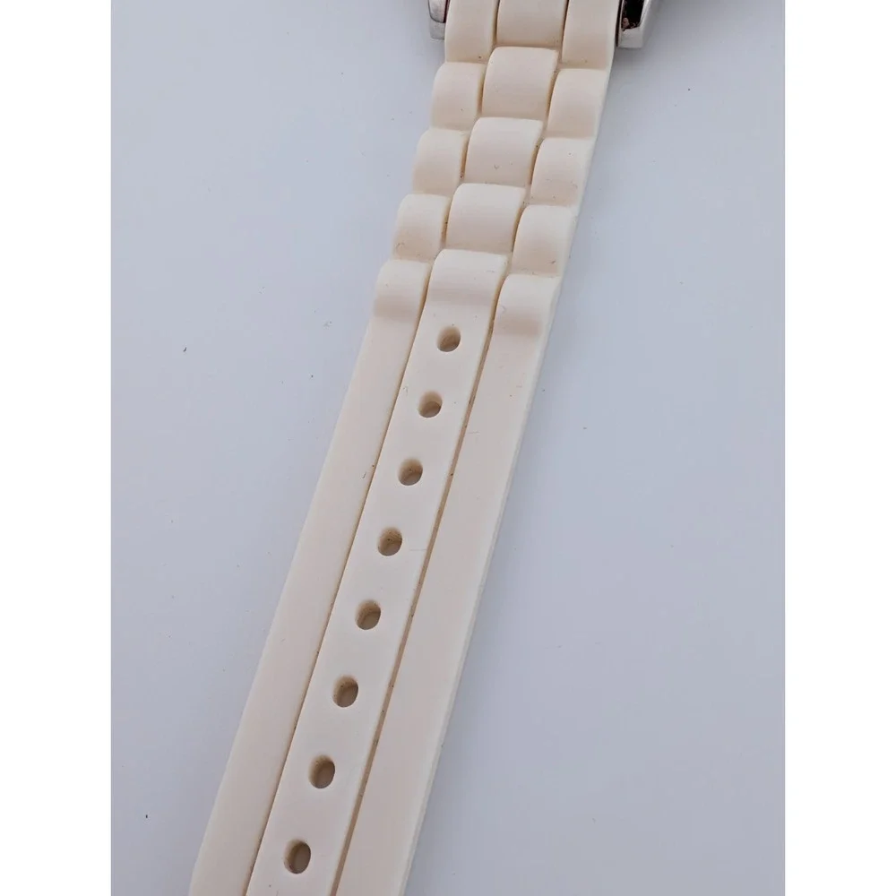 American Eagle Outfitters Watch Women 36mm Case White Silicone Band- New Battery